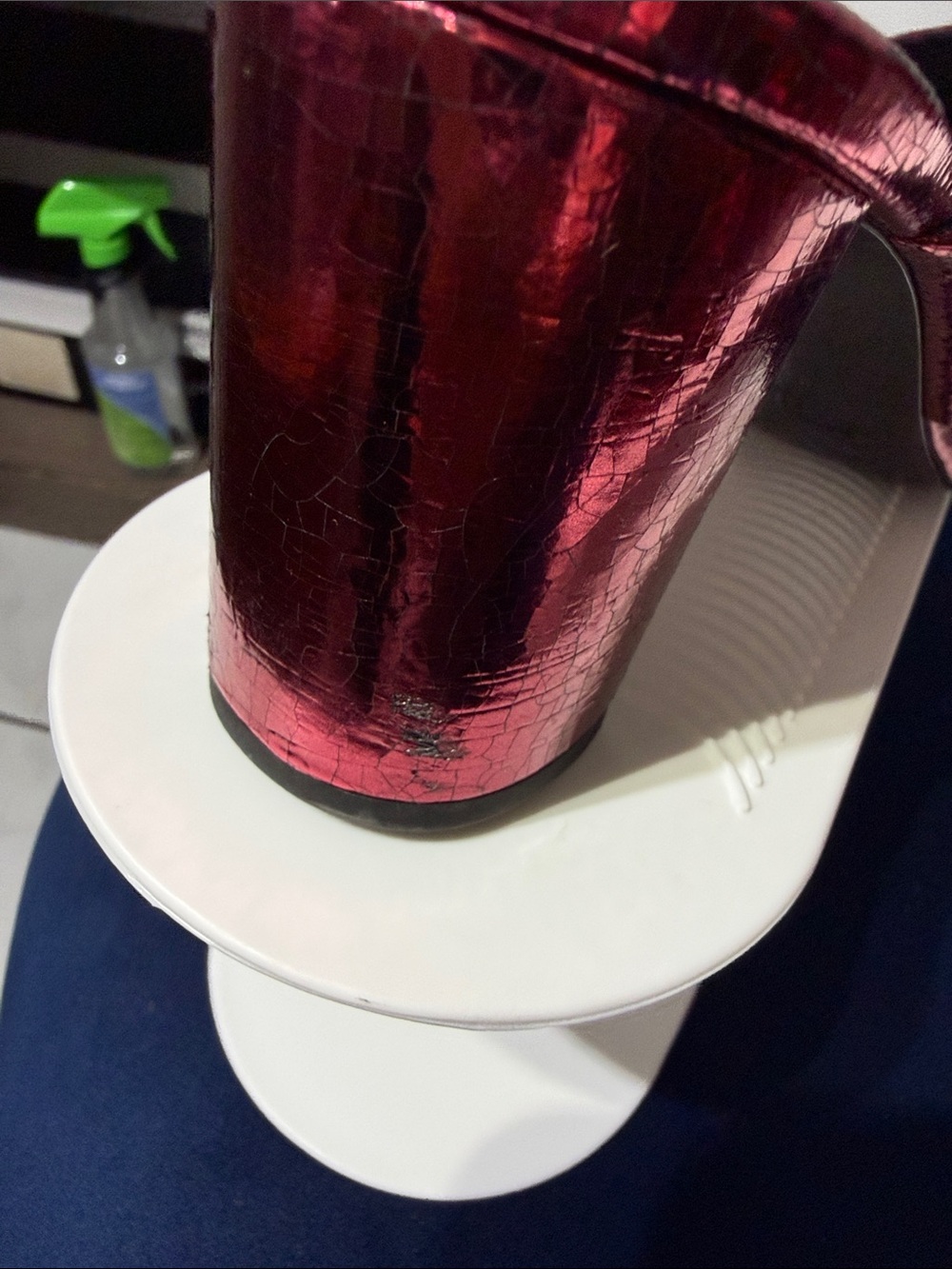 Saint Laurent Metallic Magenta Crisscross Platform Slide - Picture 9 of 11